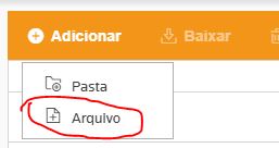 Botão para adicionar arquivo